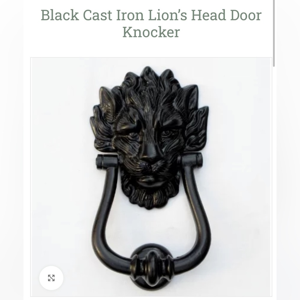Black Cast Iron Lion'sHead Door Knocker. NIB - Picture 5 of 6